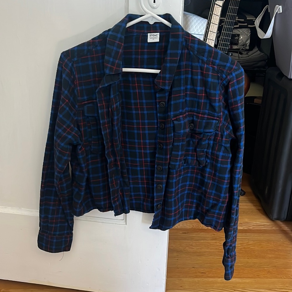 Crop plaid shirt